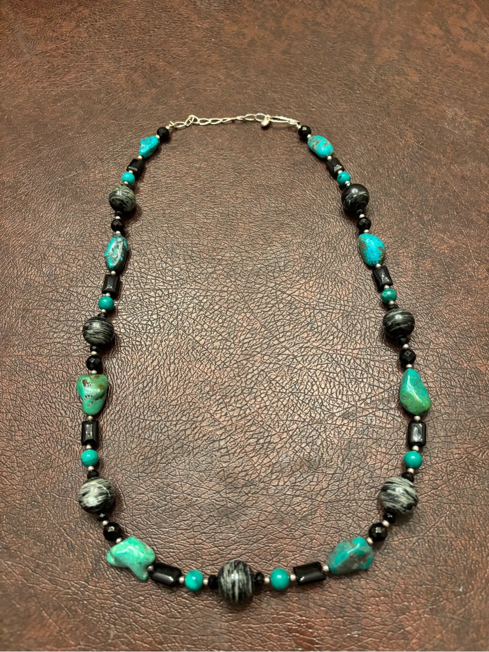 Turquoise and Black Beaded Necklace - Women Jewelry
